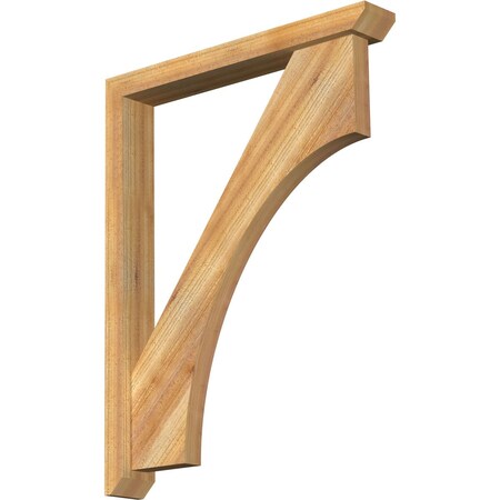 Ekena Millwork Westlake Slat Rough Sawn Bracket w/ Offset Brace, Western Red Cedar, 4"W x 28"D x 36"H BKT0402X28X36WTL06RWR